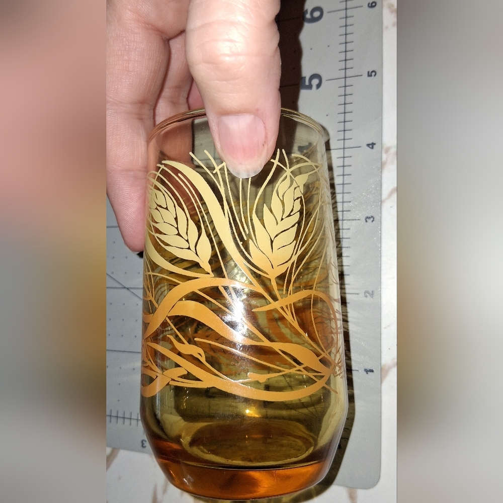 Vintage Wheat Design Glass